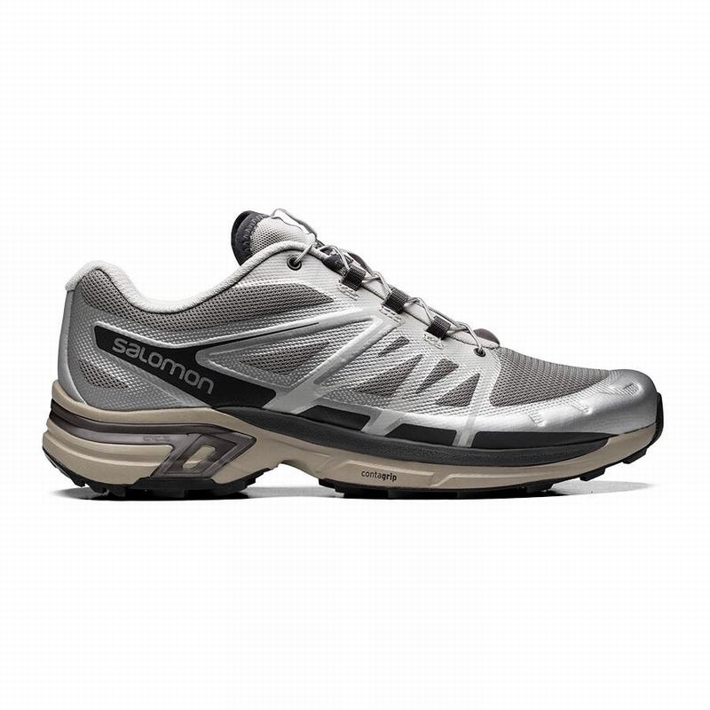 Salomon Israel XT-WINGS 2 - Mens Trail Running Shoes - Silver/Grey (TGYC-09861)